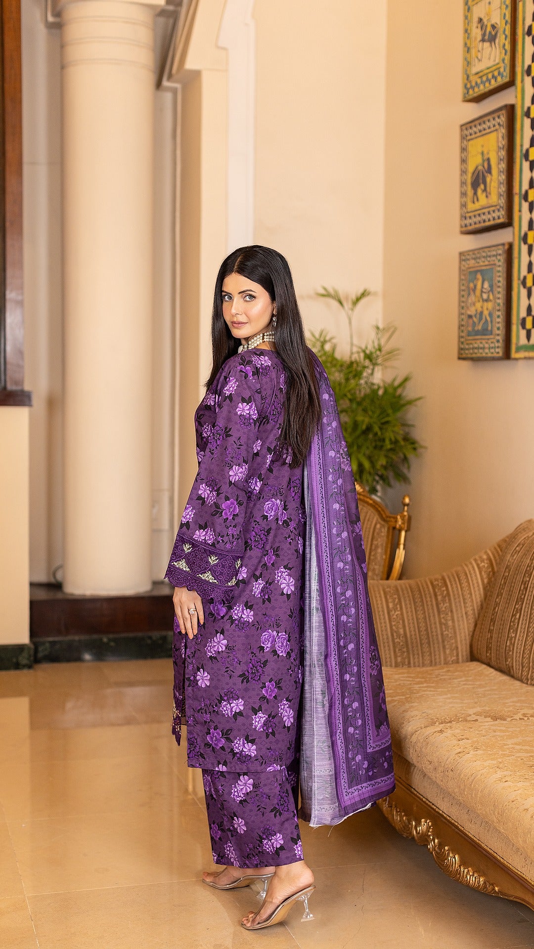 Purple | KHADDAR |3-Piece Ready-to-Wear | SHIRT, TROUSER & DUPATTA