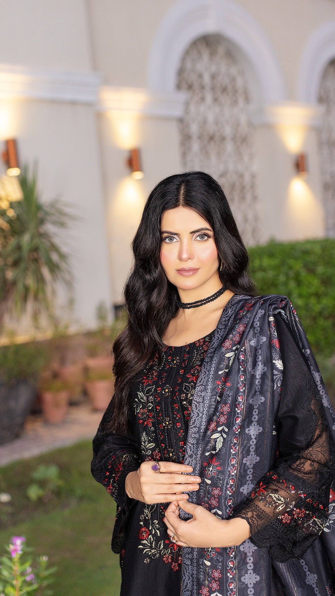 JET BLACK | CAMBRIC COTTON | RTW | SHIRT, TROUSER & DUPATTA
