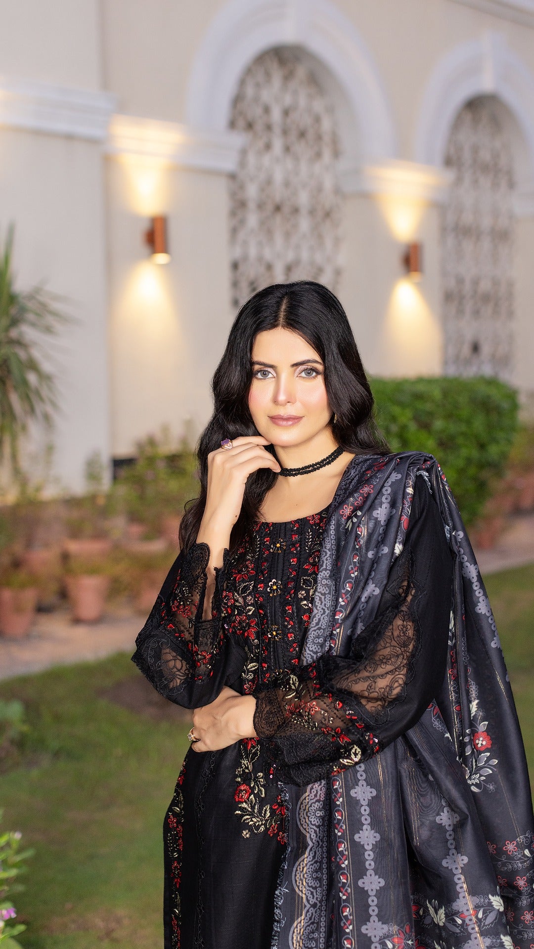 JET BLACK | CAMBRIC COTTON | RTW | SHIRT, TROUSER & DUPATTA