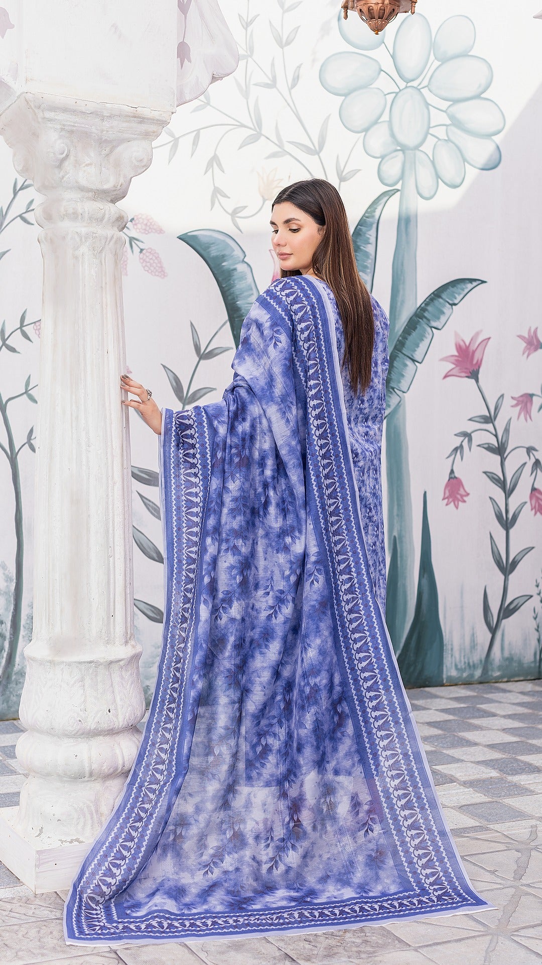 Skyblue Khaddar| RTW | Gracefully Stitched Shirt, Trouser & Dupatta
