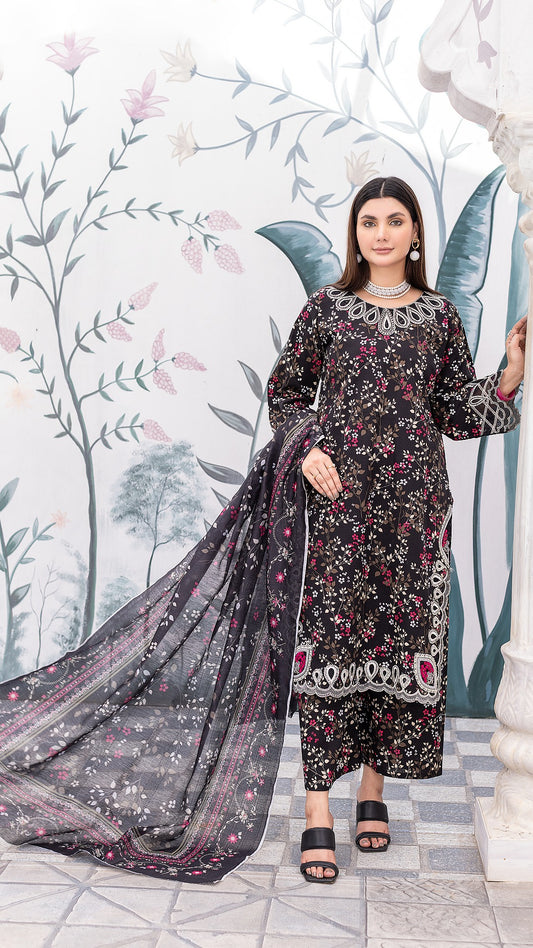 Premium Black 3-Piece Ready-to-Wear | Khaddar | Elegance in Every Thread
