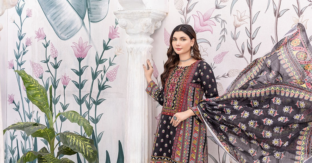 Mix Black 3-Piece Ready-to-Wear | Khaddar | Elegance in Every Thread