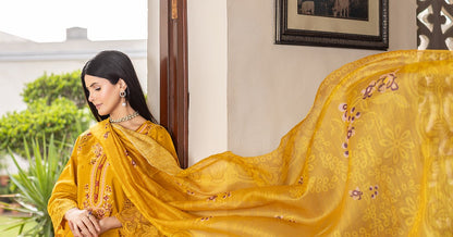 Bronze | RTW Collection | Cambric Cotton | 3-Piece Set: Shirt, Trouser & Dupatta