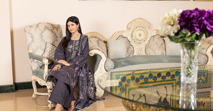 Light Black Premium Cambric Cotton | Ready to Wear Ensemble | Shirt, Trouser & Dupatta