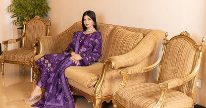 Purple | KHADDAR |3-Piece Ready-to-Wear | SHIRT, TROUSER & DUPATTA