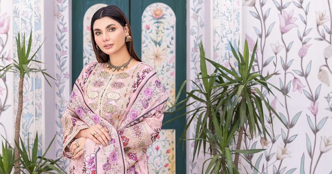 Baby Pink | 3-Piece Ready-to-Wear | Khaddar | Shirt, Trouser & Dupatta