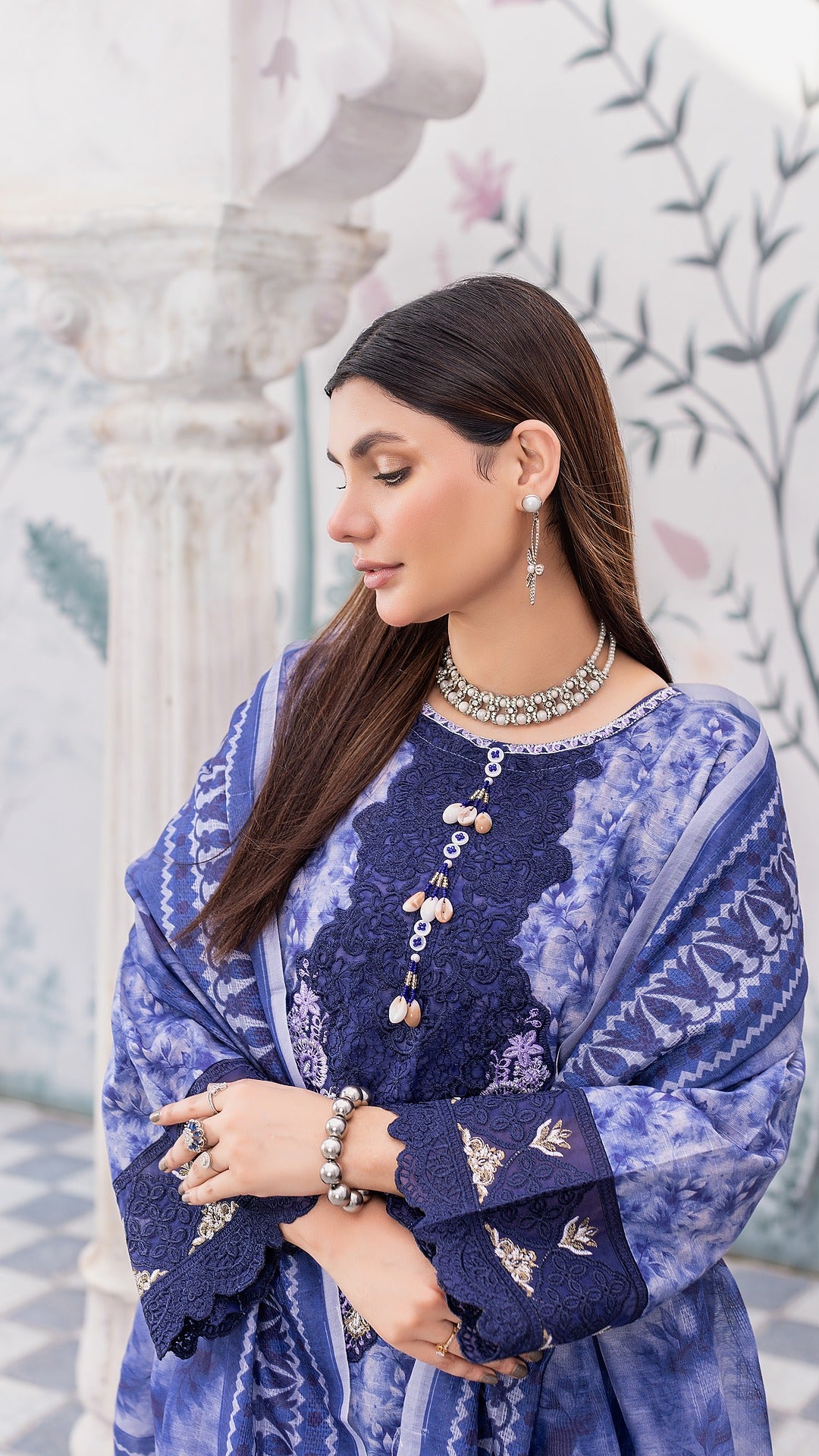 Skyblue Khaddar| RTW | Gracefully Stitched Shirt, Trouser & Dupatta