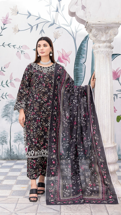 Premium Black 3-Piece Ready-to-Wear | Khaddar | Elegance in Every Thread