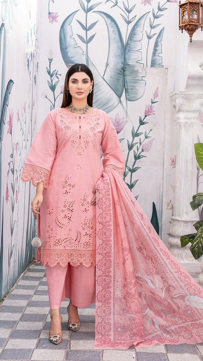 Pink 2 | CAMBRIC COTTON | RTW | SHIRT, TROUSER & DUPATTA