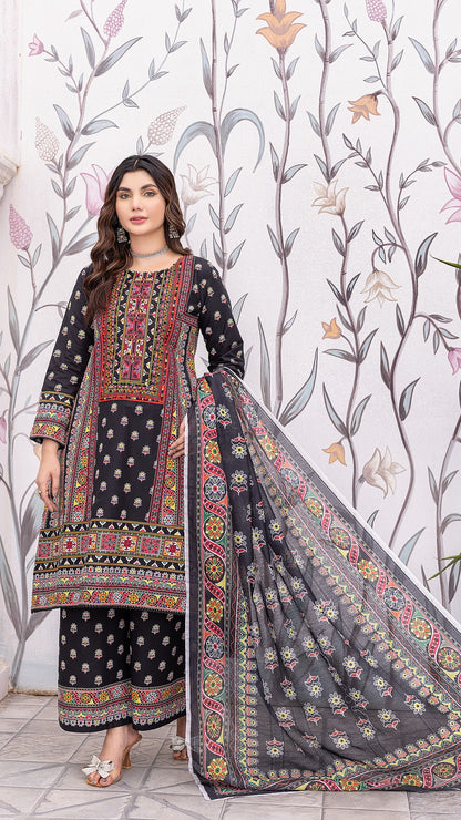 Mix Black 3-Piece Ready-to-Wear | Khaddar | Elegance in Every Thread